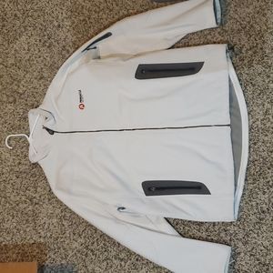 Men's White sofshell jacket large